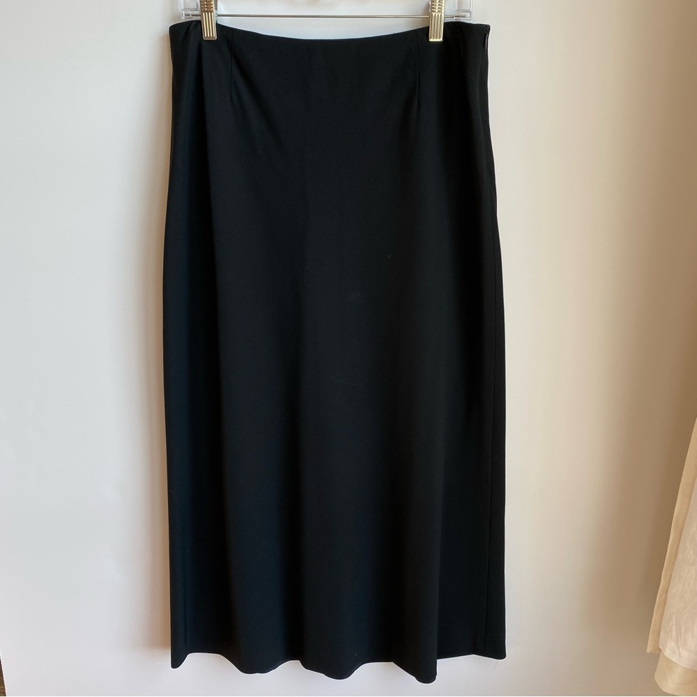 Jones New York Rayon Wool Floor Length Skirt Black Sleek Size 12